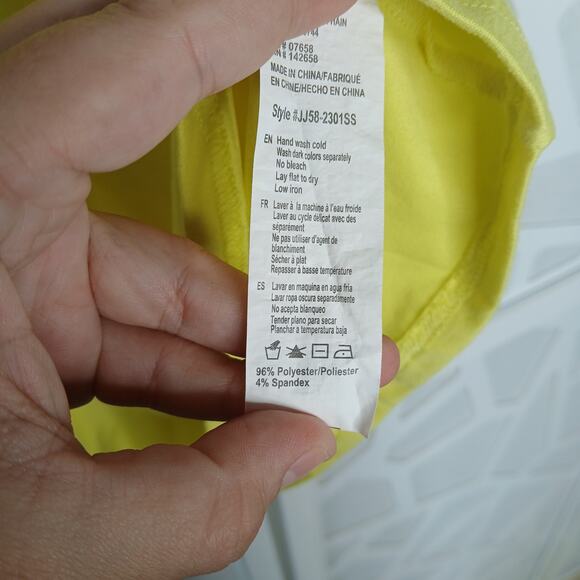 ReVamped Yellow Sweetheart Puff Sleeve Top Womens LG Y2K Flirty Preppy Cottage - Picture 4 of 8